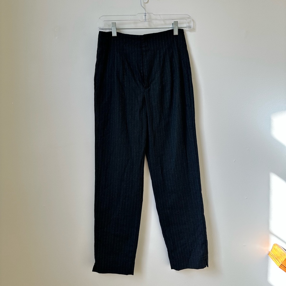 Dark Grey Zara Pinstripe Trousers